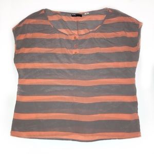 BDG Urban Outfitters 100% Silk 3 Button Top Small